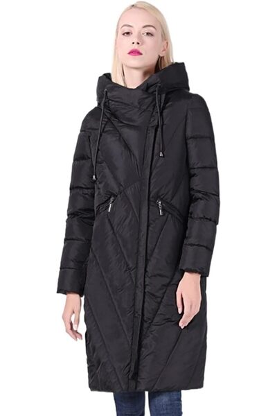 GENERAL Womens puffer jacket Women Coat Long Windproof Collar Women Very Hood...