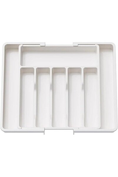 GENERAL Expandable Utensil Tray for Kitchen Drawer - BPA Free Adjustable Silv...