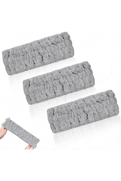 Generic 3 Pcs Soft Gray Spa Elastic Headbands