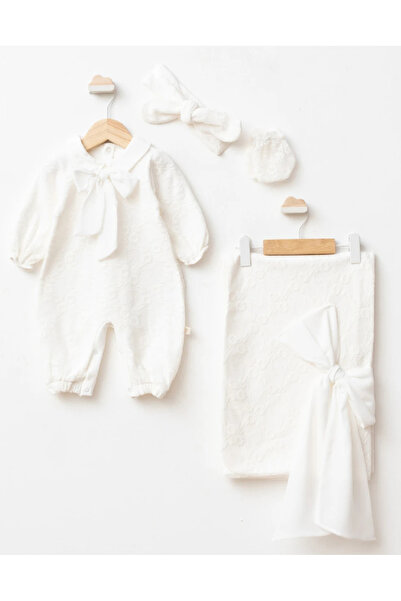 Cherub Baby Bow-Tie Covered Baby Girl 100% Cotton Blanket Jumpsuit Set Pugi N...