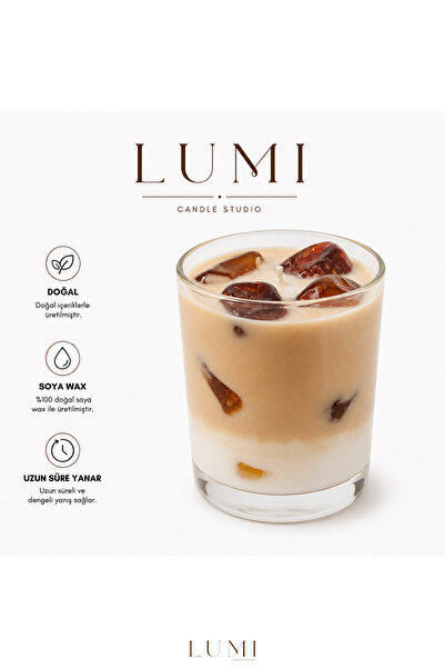Lumieres Ice Latte %100 Soya Jel Kahve Dekorasyon Ev Hediye Şeffaf Bardak Lum...