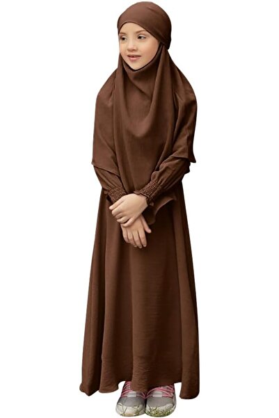 IDOPIP Muslim Dress for Girls Islamic Prayer Abaya Smocked Long Sleeve Kaftan...