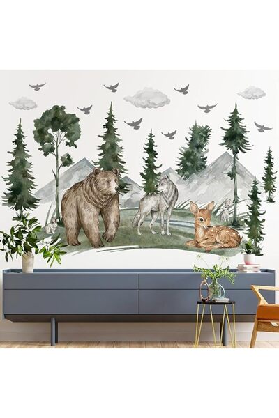 EXCEFORE Blue Watercolor Elephant Wall Decals, Sweet Dream Sticker with Moon ...