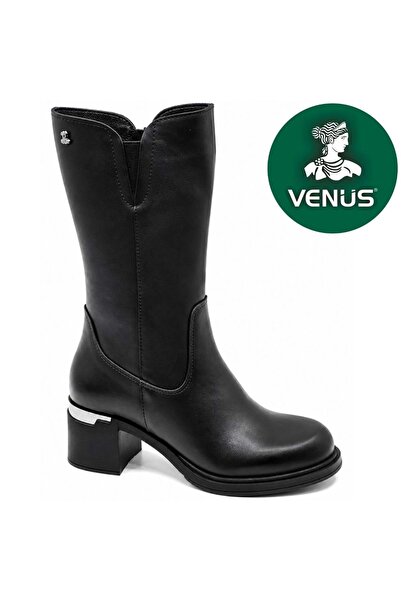 Venüs Malandosa Genuine Leather Orthopedic Women's Boots Black