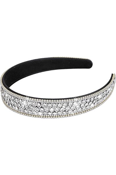 Tazweeq Silver Headband, Fashion with Rhinestones, Crystal Bling Sparkly Hair...