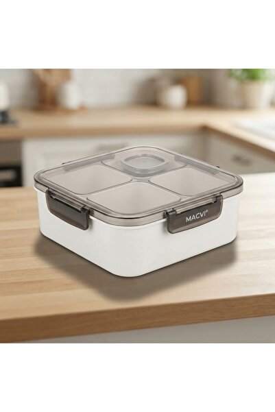 DeaL Recipient pentru alimente de 1.7L cu 4 compartimente — Ideal pentru prân...