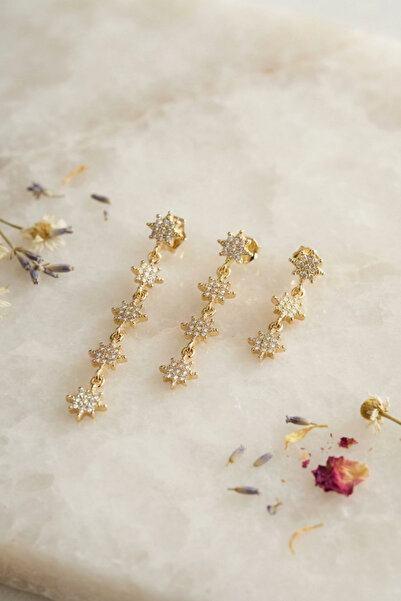 SORA GROUP Set of 3 Earrings in Gold Color with Pole Star Detail