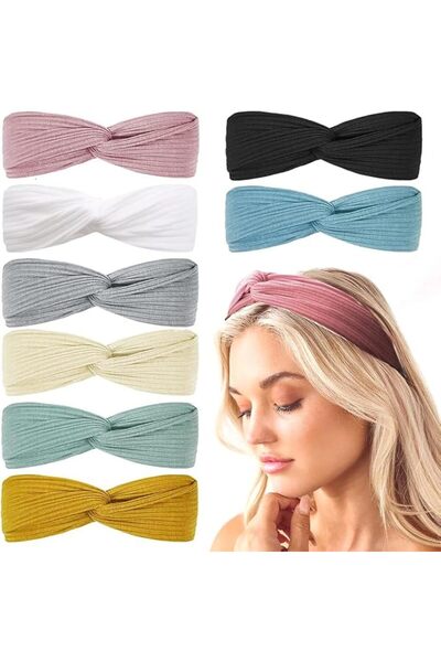Hannea ® 8pcs Hair Band for Women, Knit Headband for Women Girls, Stretchy Ha...