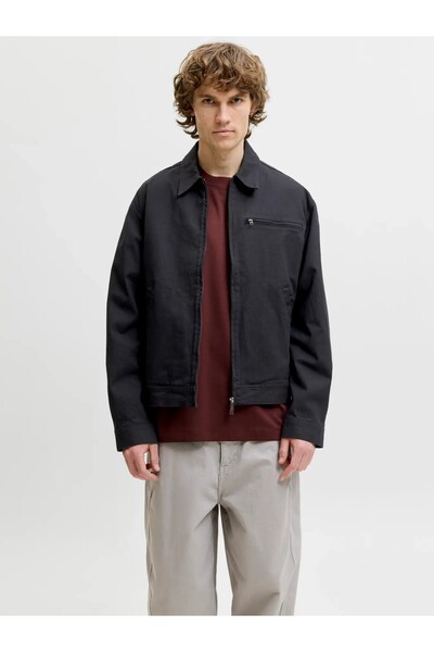 Jack & Jones Men's Black Jjteo Worker Jacket Sn Jacket