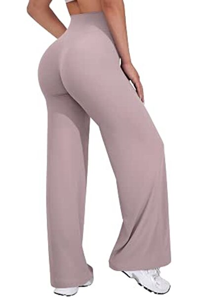 VOYJOY Straight Leggings Bottoms Womens Wide Leg 29"/ 31.5"/33"/35" Pants | H...