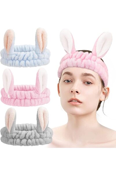 ASKIND 3Pcs Bunny Headbands, Headbands for Women for Washing Face, Makeup Hea...
