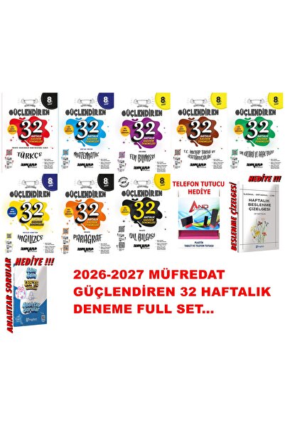 Ankara Yayıncılık 2026-2027 MÜFREDAT 8.SINIF GÜÇLENDİREN 32 HAFTALIK DENEME T...