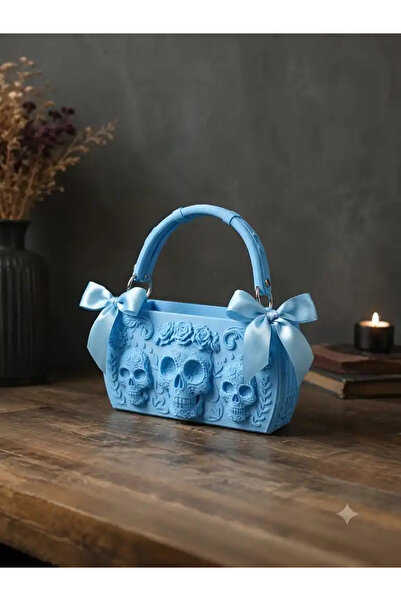 Verda Desing 3D Printing 3 Skulls Light Blue Color Design Women's Bag – Speci...