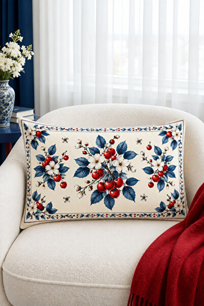 HOMESSA Cherry Garden 2-Piece Throw Pillow Cover 35X55 cm