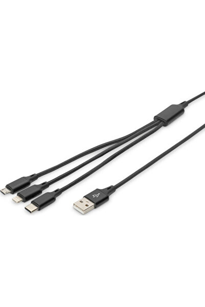 Digitus Κανονικό καλώδιο USB σε Lightning / Type-C / micro USB 1μ 2Α (AK-3001...