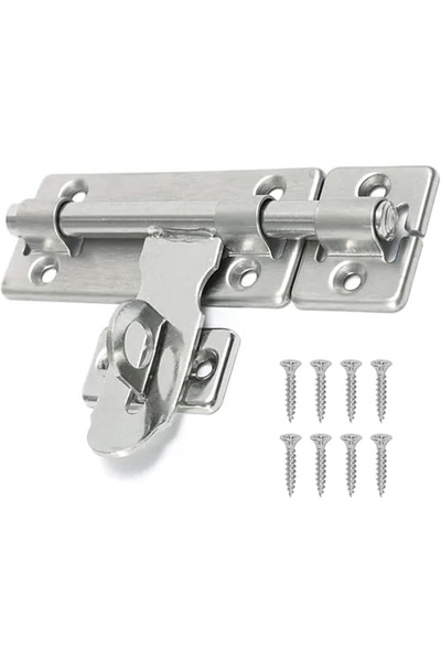 Duravel 6-Inch Stainless Steel Door Slide Bolt Lock with Mounting Screws