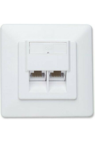 MANHATTAN Intellinet Διπλή Υποδοχή Δικτύου RJ45 Cat5 Λευκό (Cat5e) 408455