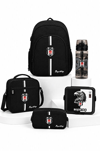 Beşiktaş Licensed 5-Piece School Bag Set Backpack Lunch Box Pen Holder Water ...