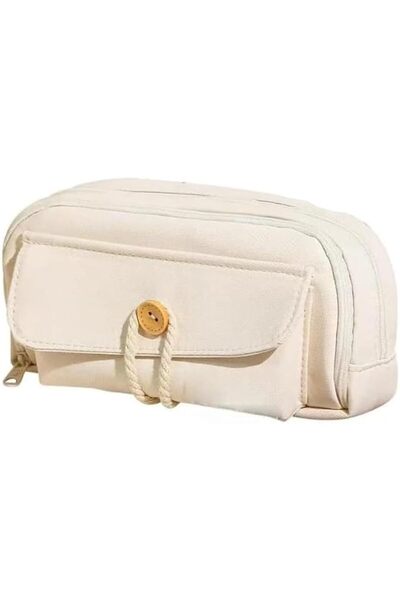AZONEE Simple Style Cotton Rope Pencil Case, Multi-Layer Pen Pouch Organizer ...