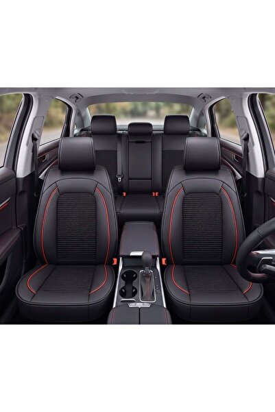 DELUXETUNING Set huse auto scaune universale de lux din piele cu textil, negr...