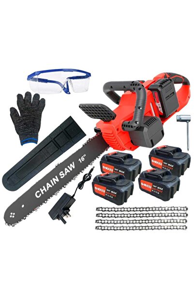 Generic Brand Electric Wood Saw Chainsaw Log Saw 16" with 4 Batteries 2500W C...