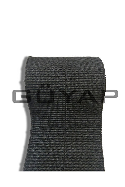 8 cm Petekli Katlamalı Dokuma Lastik - Korse Kemer & Ayakkabı Yan Bant Lastiği - 2 Metre (SİYAH)
