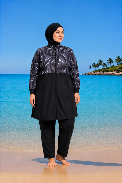 Differend Plus Size Quick Drying Fully Covered Tight Swimwear Oversize