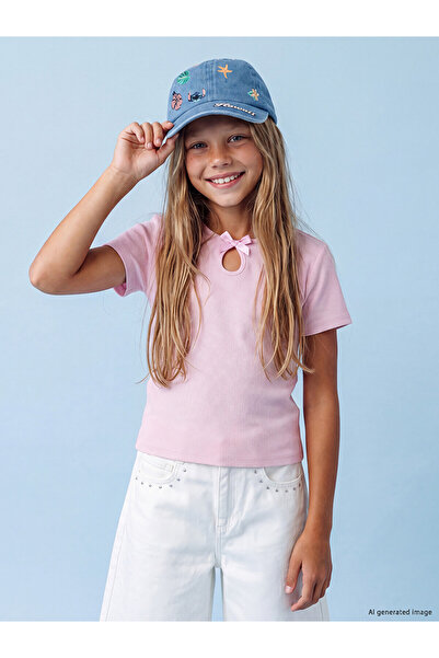 LC Waikiki Nevavm Farkıyla Lilo and Stitch Embroidered Girl's Cap Hat