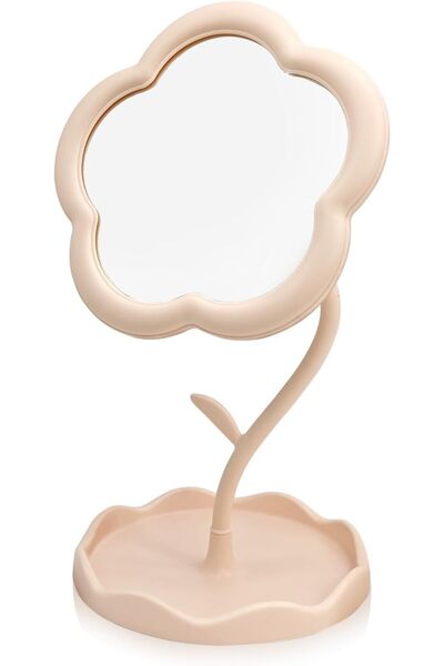 GENERAL Standing Vanity Mirror with Flower Design, Adjustable Desk Mirror for...