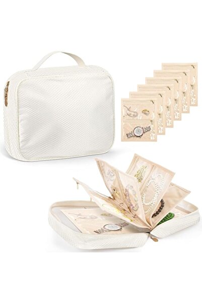 Generic Jewelry Organizer Case, Jewelry Bags with Clear Zipper & Velvet Pouch...