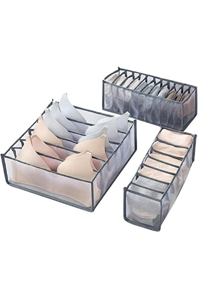 HALAMODO 3Pcs Wardrobe Clothes Drawer Organizer Compartment Storage Box Washa...