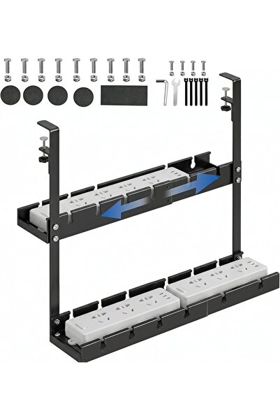 Rightsure Under Desk Cord Organizer,Under Desk Cable Management Tray-The upgr...