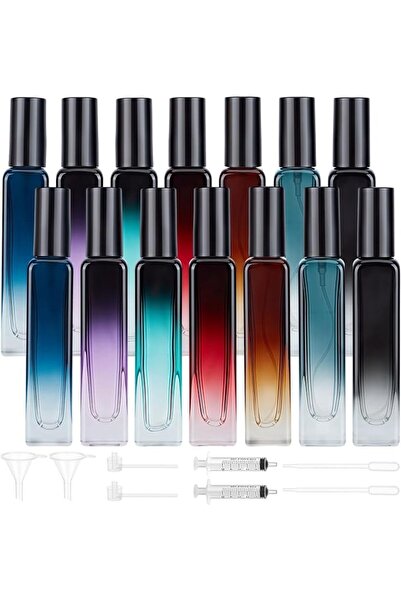 DELORIGIN 14 قطعة زجاجات عطر للسفر سعة 15 مل قابلة لإعادة الملء، زجاجات رش زج...