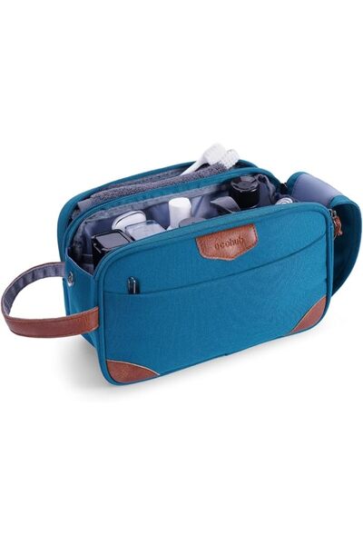ECOHUB Toiletry Bag for Men, Wide Open Dopp Kit with Multiple Pockets, Wet Dr...