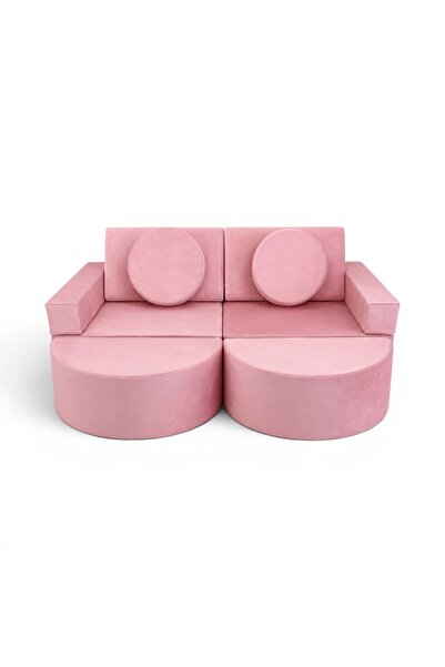 Neztly Cozy Velvet Junior Play Sofa Blush Pink – 12pcs