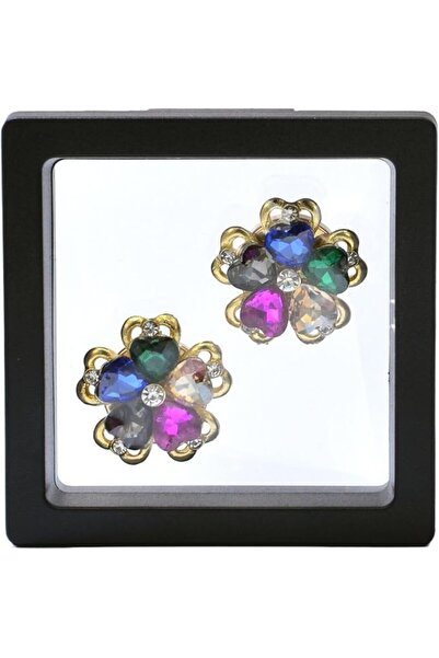 GENERAL 2 Pieces Rhinestone Button Covers with Floral Pattern, Decorative Cuf...