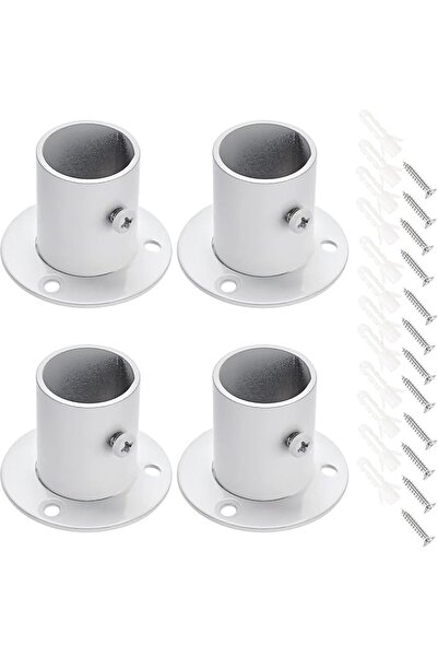 Bukela Flange Rod Holder 4Pcs Wardrobe Rail Deep Socket Heavy Duty Curtain Cl...