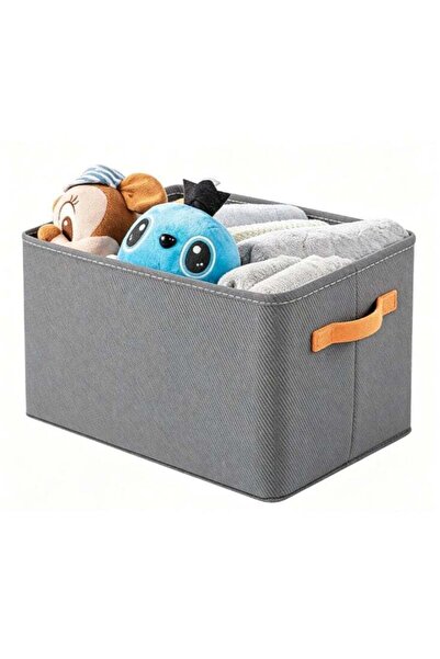 Arabest Collapsible Storage Basket,14.9" x 9.5" Fabric Closet Storage Box wit...