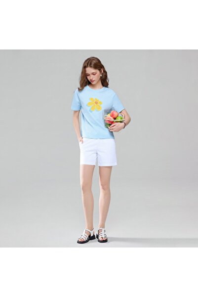 Giordano Women Crew Neck Relaxed Fit Print Tee