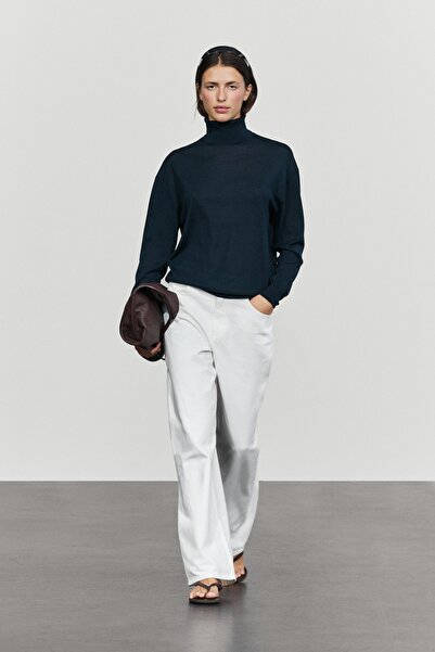 Massimo Dutti %100 yün balıkçı yaka triko kazak