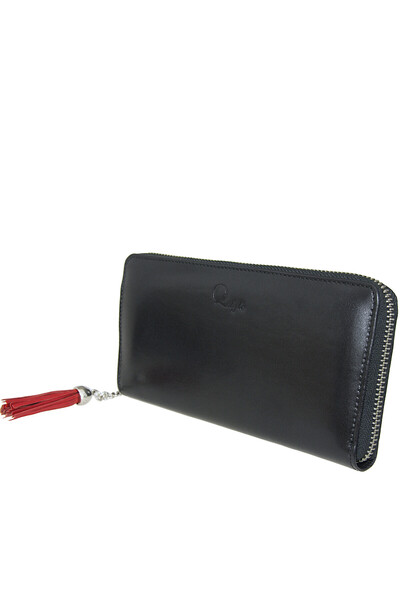 qstyle Portofel de dama din piele naturala cu compartimente multiple,