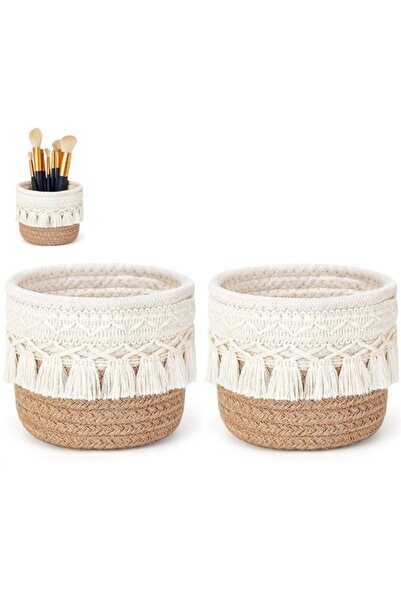 STARSTAR Two-piece desktop storage box set - Makeup brush storage basket - Ro...