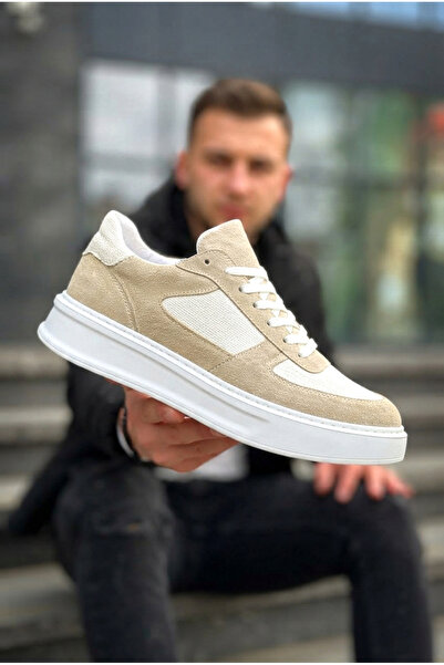 Zerenyus Zrk-X8 High Quality Thick Sole Beige Linen Suede Casual Men's Sneaker