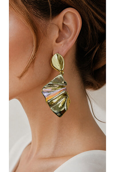 Mise Aksesuar Gold Color Large Size Premium Earrings