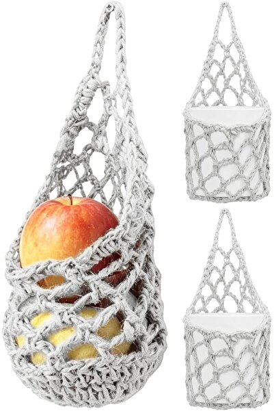 Generic Plant Macrame Hanger 3 Pieces Breathable Woven Net Bag | Boho Rope Pl...