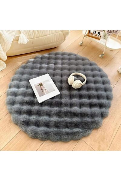 GENERAL Faux Fur Round Rugs for Bedroom, Soft Plush Round Area Rug for Nurser...