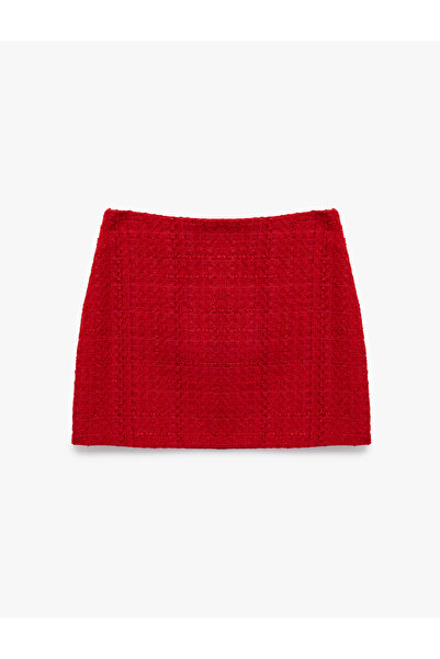 Koton Slim Fit A-Line Tweed Mini Skirt