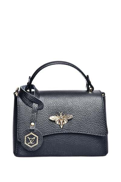 SimpleFind Luisa Vannini Geanta piele -Madison-Negru,Geanta de mana piele nat...