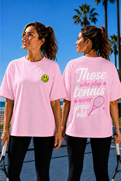 VODEXA Unisex Oversize Tennis Printed T-Shirt 100% Cotton Tennis Themed Comfo...