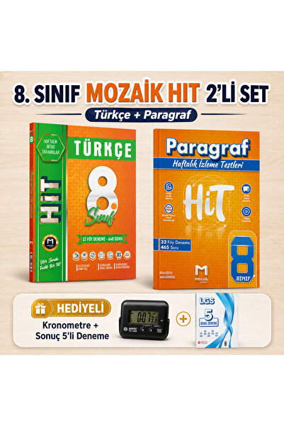 Mozaik Yayınları 8.Sınıf Hit Türkçe ve Paragraf Seti 2026(kronometre ve sonuç...